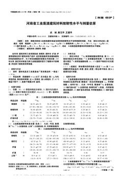 河南省工业废渣建筑材料放射性水平与剂量估算