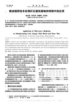 微波辐照技术在煤矸石建筑墙地砖研制中的应用