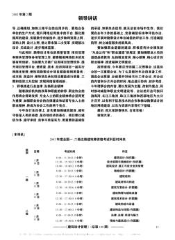 2003年度全国一、二级注册建筑师资格考试科目时间表