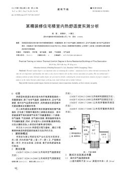 某精装修住宅楼室内热舒适度实测分析