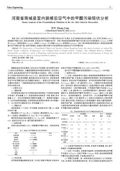 河南省商城縣室內(nèi)裝修后空氣中的甲醛污染現(xiàn)狀分析