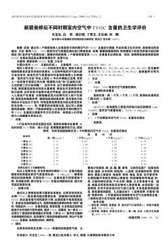 新居裝修后不同時期室內(nèi)空氣中TVOC含量的衛(wèi)生學評價