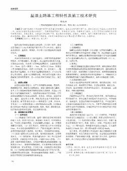 鹽漬土路基工程特性及施工技術(shù)研究