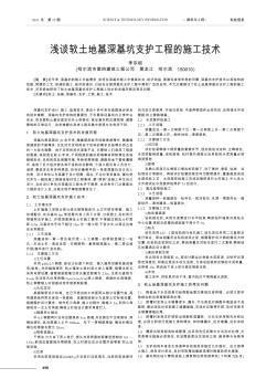 淺談軟土地基深基坑支護工程的施工技術