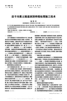 店子溝黃土隧道洞頂坍塌處理施工技術(shù)