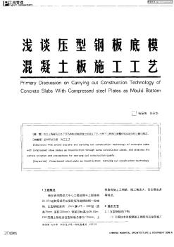 浅谈压型钢板底模混凝土板施工工艺