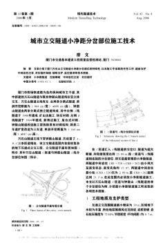 城市立交隧道小净距分岔部位施工技术