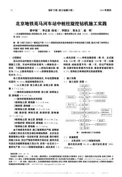 北京地铁亮马河车站中桩柱旋挖钻机施工实践