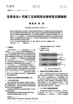 寶泉電站6號施工支洞塌滑邊坡修復定額編制