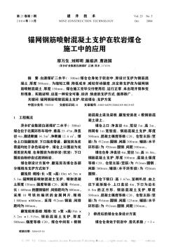 锚网钢筋喷射混凝土支护在软岩煤仓施工中的应用