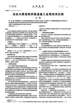 浅谈大跨度联拱隧道施工监理投资控制