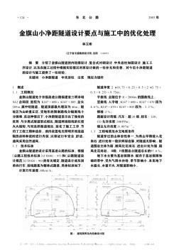 金旗山小净距隧道设计要点与施工中的优化处理