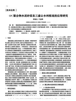 SPC聚合物水泥砂浆在三盛公水利枢纽的应用研究