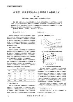 桩顶灰土垫层厚度对单桩水平承载力的影响分析