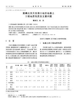 莫桑比克贝拉港口地区地基土工程地质性质及主要问题