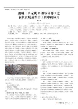 混凝土单元块D型软体排工艺在长江航道整治工程中的应用