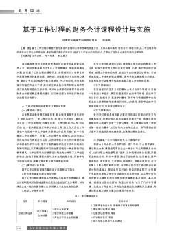 基于工作过程的财务会计课程设计与实施