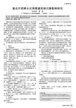 基坑开挖降水对周围建筑物沉降影响研究