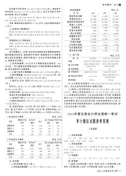 2003年度注册会计师全国统一考试审计模拟试题参考答案