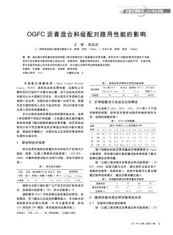 OGFC沥青混合料级配对路用性能的影响
