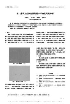 出口建筑卫生陶瓷放射性水平及其风险分析