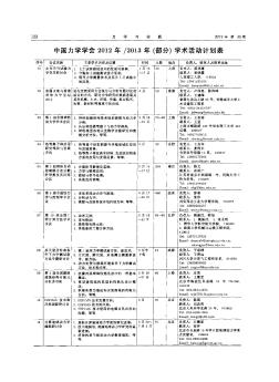 中国力学学会2012年/2013年(部分)学术活动计划表