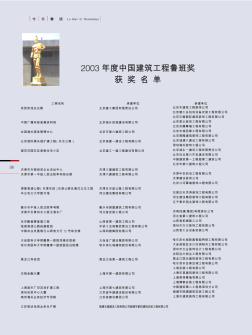 2003年度中国建筑工程鲁班奖获奖名单