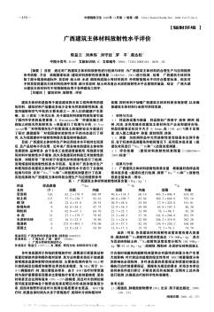 广西建筑主体材料放射性水平评价