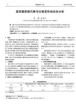 高层建筑物沉降与位移变形相关性分析