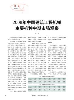 2008年中国建筑工程机械主要机种中期市场观察