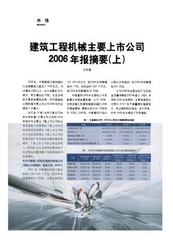 建筑工程机械主要上市公司2006年报摘要(上)