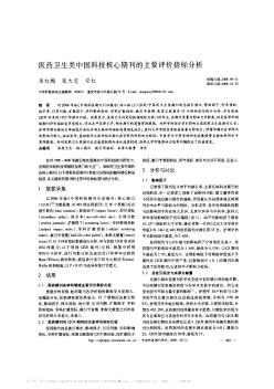 医药卫生类中国科技核心期刊的主要评价指标分析
