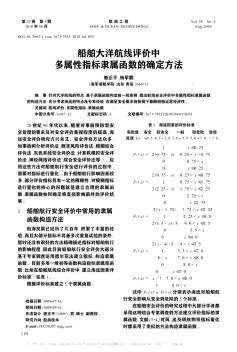 船舶大洋航线评价中多属性指标隶属函数的确定方法