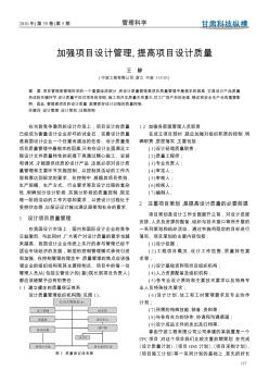 加強(qiáng)項(xiàng)目設(shè)計(jì)管理,提高項(xiàng)目設(shè)計(jì)質(zhì)量