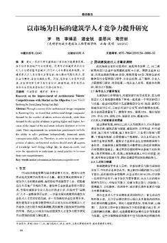 以市場為目標的建筑學(xué)人才競爭力提升研究