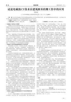 试论电磁波CT技术在建筑桩基检测工作中的应用