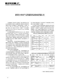 建筑防水卷材产品质量国家监督抽查质量公告