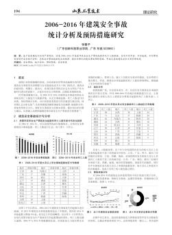 2006-2016年建筑安全事故統(tǒng)計分析及預防措施研究