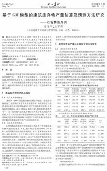 基于GM模型的建筑废弃物产量估算及预测方法研究——以吉林省为例