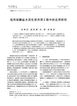 低热硅酸盐水泥在泄洪洞工程中的应用研究