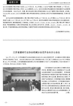 江苏省建材行业协会机械分会召开会长办公会议