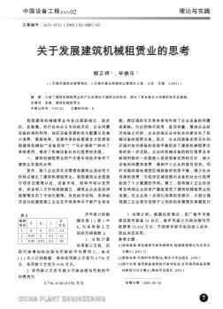 关于发展建筑机械租赁业的思考