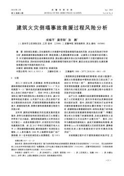 建筑火災(zāi)倒塌事故救援過(guò)程風(fēng)險(xiǎn)分析