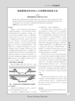 浅析建筑室内PM2.5污染现状及防治方法