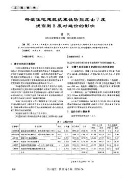 磚混住宅建筑抗震設(shè)防烈度由7度提高到8度對造價的影響