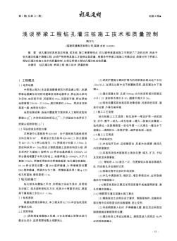 淺談橋梁工程鉆孔灌注樁施工技術(shù)和質(zhì)量控制
