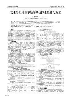 富水砂层地铁车站深基坑降水设计与施工