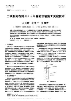 三峽船閘右側(cè)185m平臺防滲墻施工關(guān)鍵技術(shù)