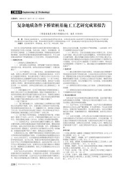 复杂地质条件下桥梁桩基施工工艺研究成果报告