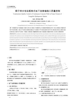 桐子林水电站框格式地下连续墙施工质量控制